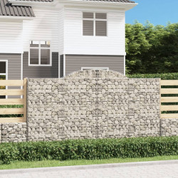 Kosze gabionowe, 7 szt, 300x30x160/180 cm, galwanizowane żelazo
