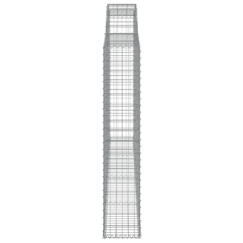 Kosze gabionowe, 7 szt, 300x30x160/180 cm, galwanizowane żelazo