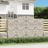 Kosze gabionowe, 2 szt, 300x30x180/200 cm, galwanizowane żelazo