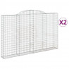 Kosze gabionowe, 2 szt, 300x30x180/200 cm, galwanizowane żelazo