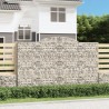 Kosze gabionowe, 3 szt, 300x30x180/200 cm, galwanizowane żelazo