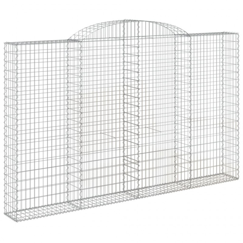 Kosze gabionowe, 3 szt, 300x30x180/200 cm, galwanizowane żelazo