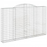 Kosze gabionowe, 3 szt, 300x30x180/200 cm, galwanizowane żelazo