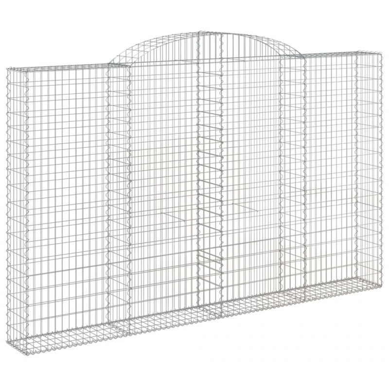 Kosze gabionowe, 4 szt, 300x30x180/200 cm, galwanizowane żelazo
