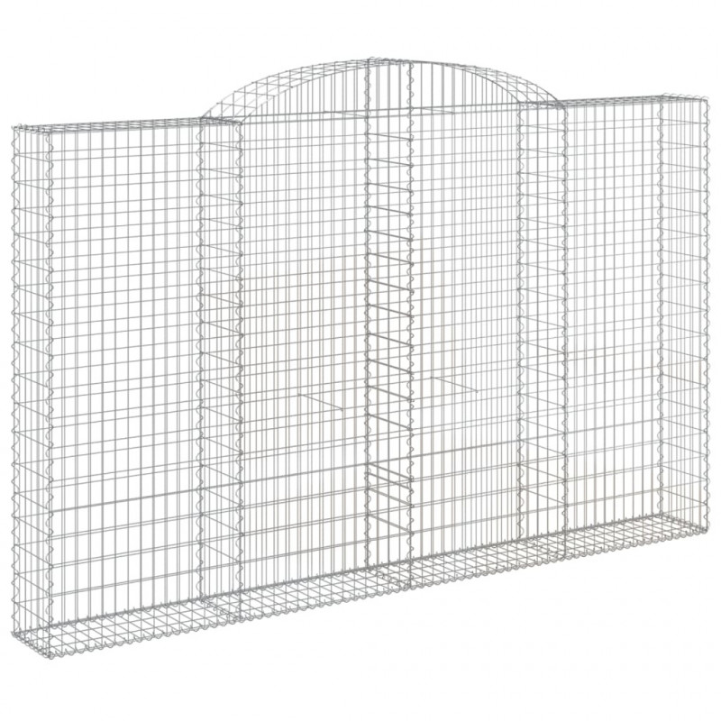 Kosze gabionowe, 5 szt, 300x30x180/200 cm, galwanizowane żelazo