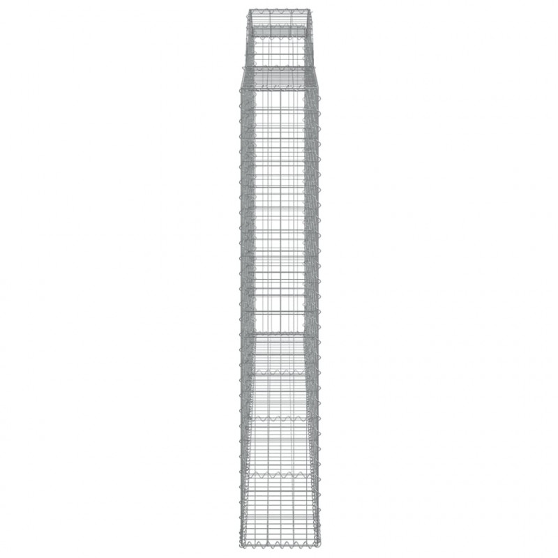 Kosze gabionowe, 5 szt, 300x30x180/200 cm, galwanizowane żelazo