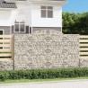 Kosze gabionowe, 6 szt, 300x30x180/200 cm, galwanizowane żelazo