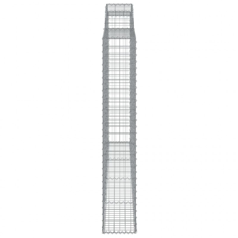 Kosze gabionowe, 11 szt, 300x30x180/200cm, galwanizowane żelazo