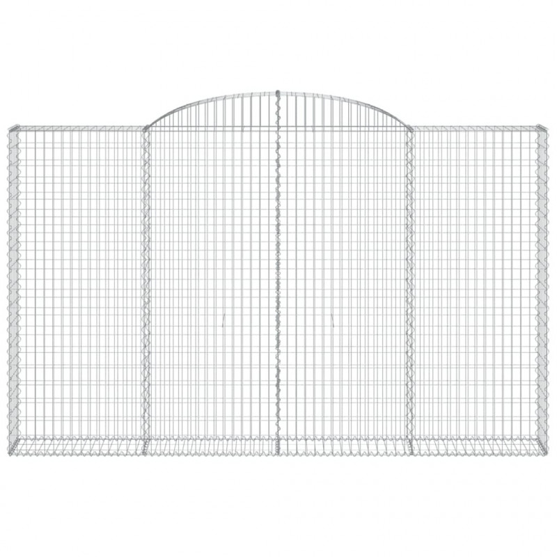 Kosze gabionowe, 12 szt, 300x30x180/200cm, galwanizowane żelazo