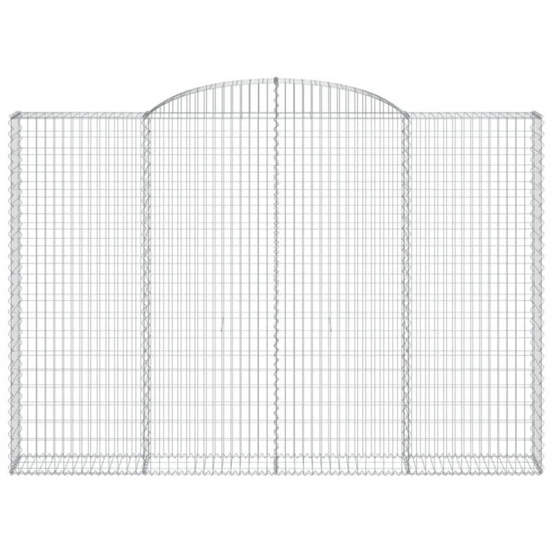 Kosze gabionowe, 2 szt, 300x30x200/220 cm, galwanizowane żelazo