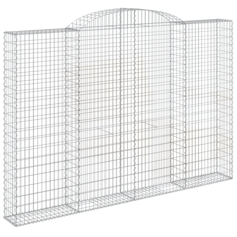 Kosze gabionowe, 3 szt, 300x30x200/220 cm, galwanizowane żelaz