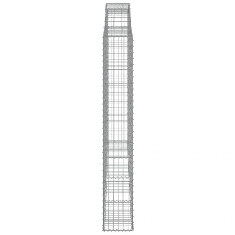 Kosze gabionowe, 4 szt, 300x30x200/220 cm, galwanizowane żelazo