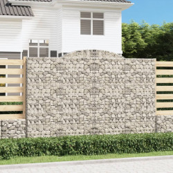 Kosze gabionowe, 5 szt, 300x30x200/220 cm, galwanizowane żelazo