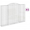 Kosze gabionowe, 5 szt, 300x30x200/220 cm, galwanizowane żelazo