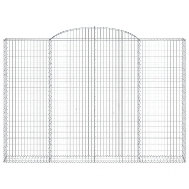 Kosze gabionowe, 5 szt, 300x30x200/220 cm, galwanizowane żelazo