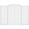 Kosze gabionowe, 5 szt, 300x30x200/220 cm, galwanizowane żelazo