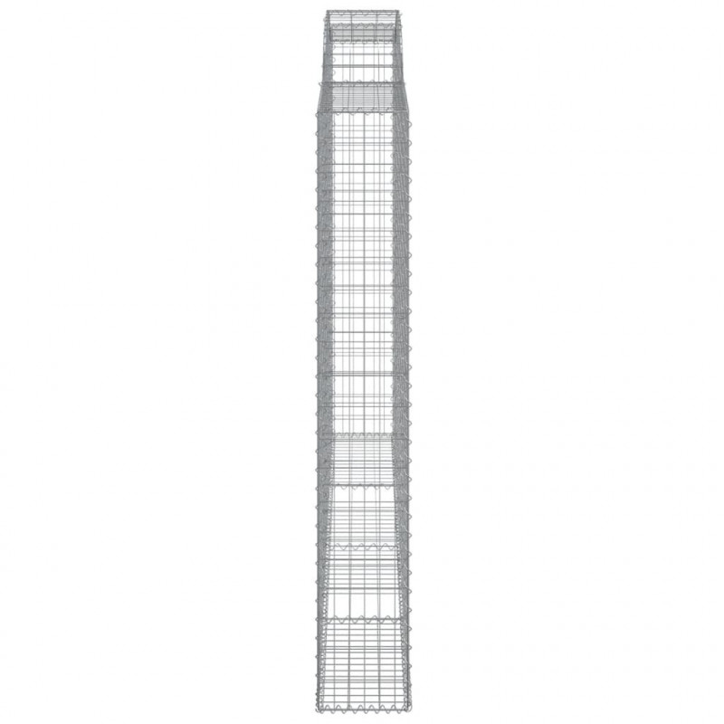 Kosze gabionowe, 5 szt, 300x30x200/220 cm, galwanizowane żelazo