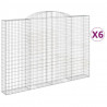Kosze gabionowe, 6 szt, 300x30x200/220 cm, galwanizowane żelazo