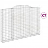 Kosze gabionowe, 7 szt, 300x30x200/220 cm, galwanizowane żelazo