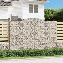 Kosze gabionowe, 9 szt, 300x30x200/220 cm, galwanizowane żelazo