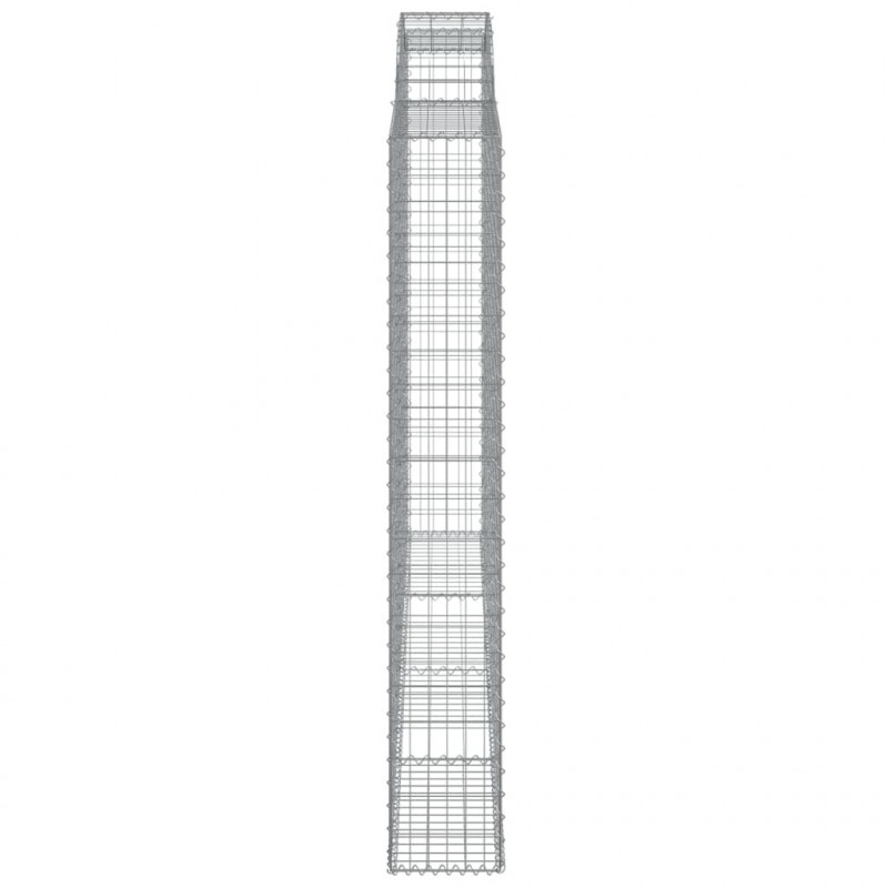 Kosze gabionowe, 9 szt, 300x30x200/220 cm, galwanizowane żelazo
