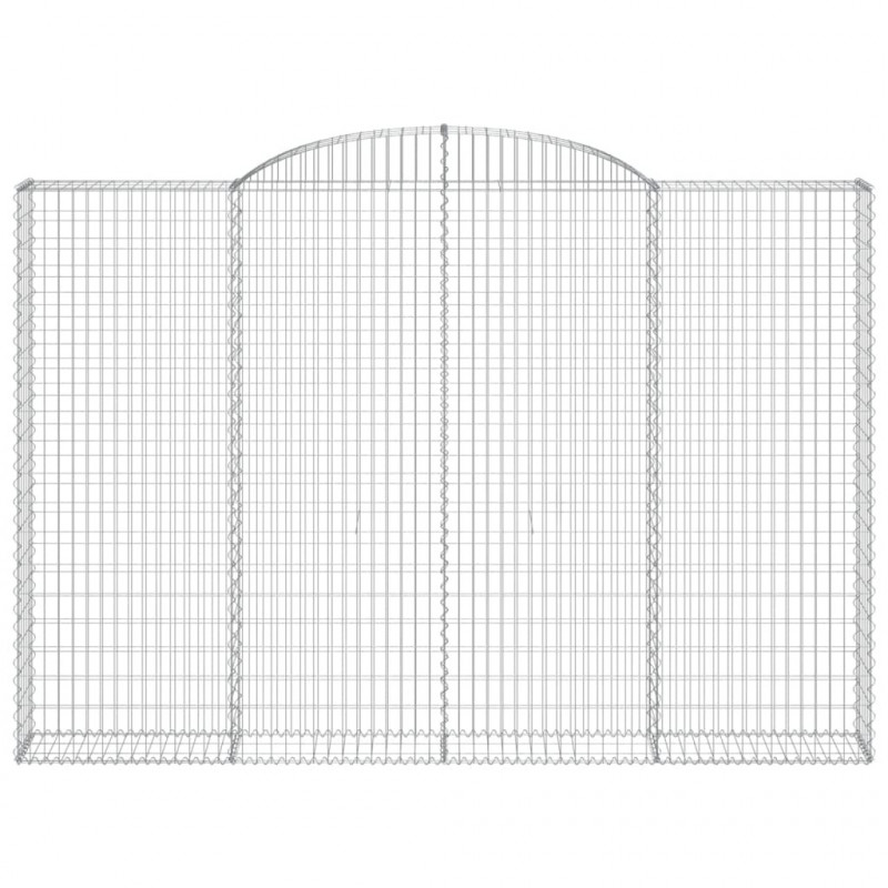 Kosze gabionowe, 11 szt, 300x30x200/220cm, galwanizowane żelazo