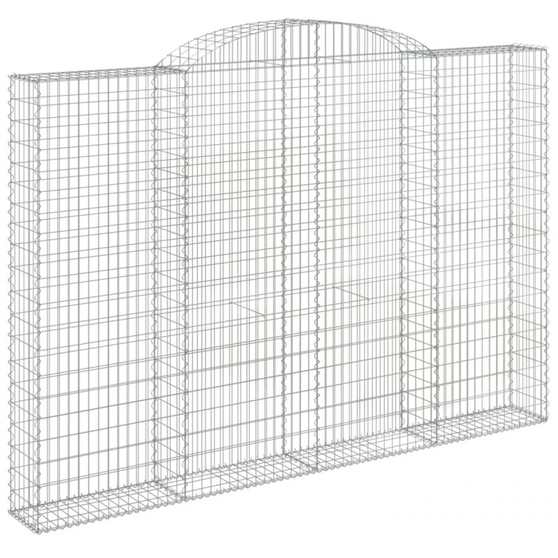 Kosze gabionowe, 12 szt, 300x30x200/220cm, galwanizowane żelazo
