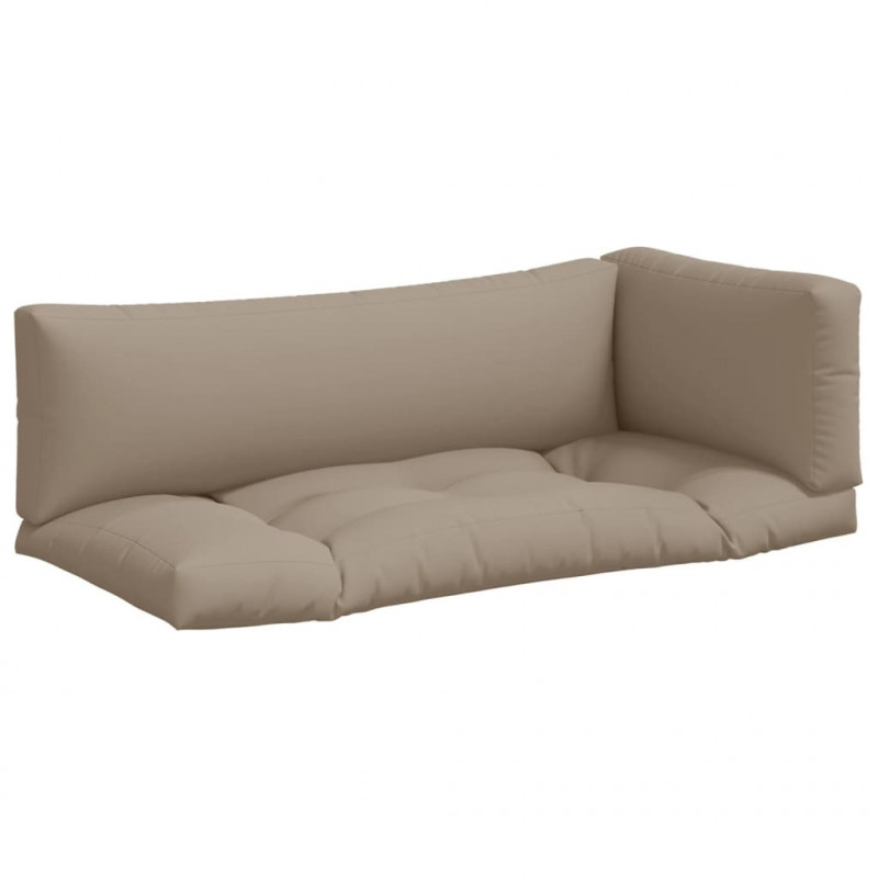 Poduszki na palety, 3 szt., kolor taupe, tkanina