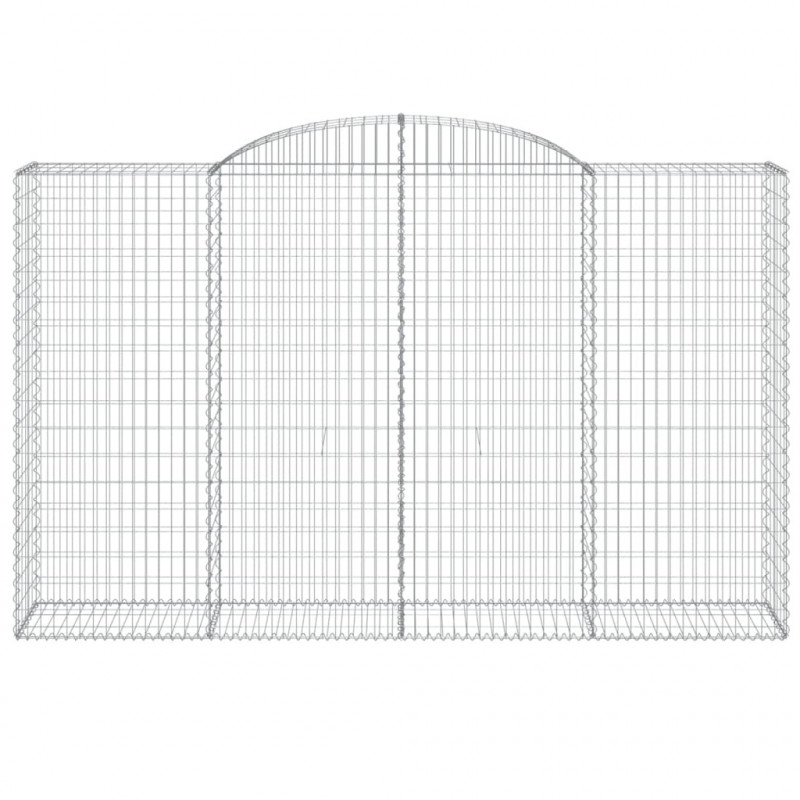 Kosze gabionowe, 17 szt, 300x50x180/200cm, galwanizowane żelazo