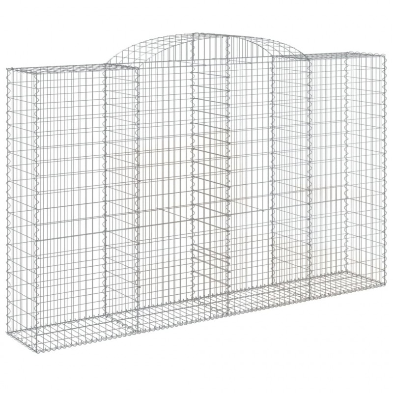 Kosze gabionowe, 20 szt, 300x50x180/200cm, galwanizowane żelazo