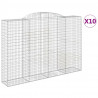 Kosze gabionowe, 10 szt, 300x50x200/220cm, galwanizowane żelazo
