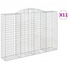 Kosze gabionowe, 11 szt, 300x50x200/220cm, galwanizowane żelazo