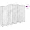 Kosze gabionowe, 12 szt, 300x50x200/220cm, galwanizowane żelazo