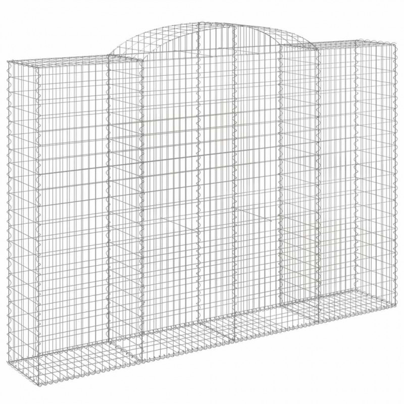 Kosze gabionowe, 12 szt, 300x50x200/220cm, galwanizowane żelazo