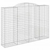 Kosze gabionowe, 12 szt, 300x50x200/220cm, galwanizowane żelazo