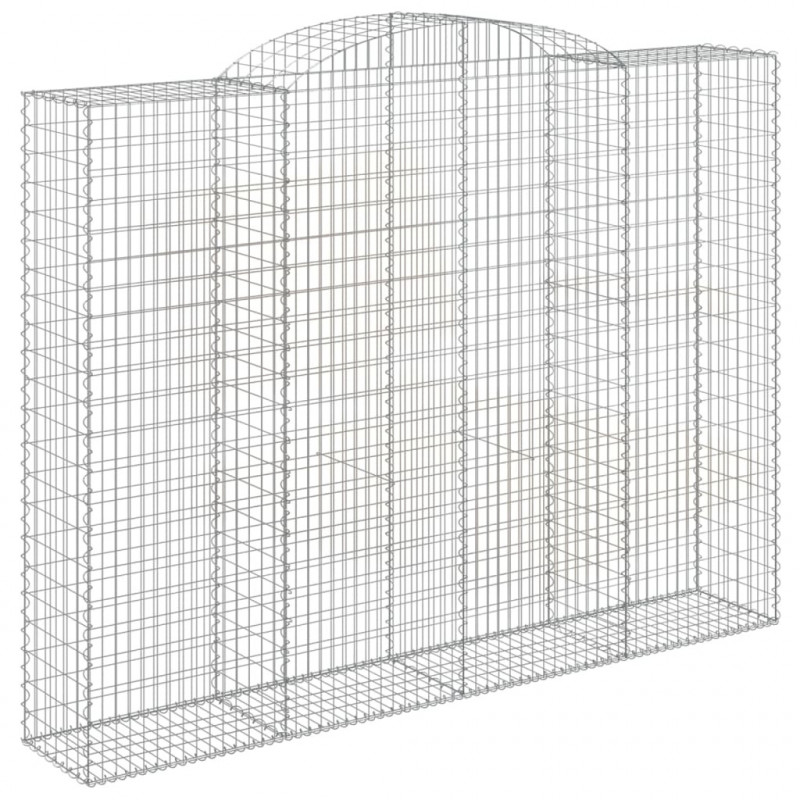 Kosze gabionowe, 11 szt, 300x50x220/240cm, galwanizowane żelazo