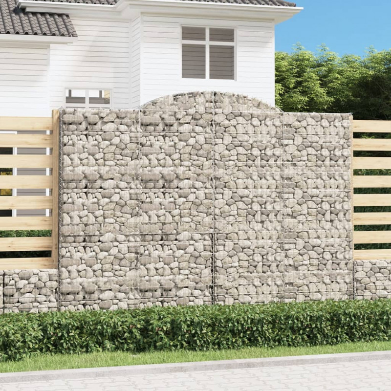 Kosze gabionowe, 13 szt, 300x50x220/240cm, galwanizowane żelazo