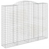 Kosze gabionowe, 13 szt, 300x50x220/240cm, galwanizowane żelazo