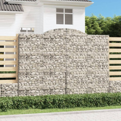 Kosze gabionowe, 15 szt, 300x50x220/240cm, galwanizowane żelazo