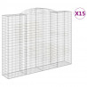 Kosze gabionowe, 15 szt, 300x50x220/240cm, galwanizowane żelazo