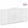 Kosze gabionowe, 25 szt, 400x30x180/200cm, galwanizowane żelazo