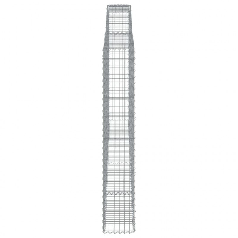 Kosze gabionowe, 25 szt, 400x30x180/200cm, galwanizowane żelazo