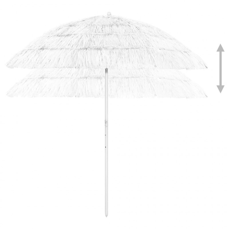Parasol plażowy w hawajskim stylu, biały, 240 cm