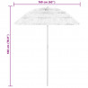 Parasol plażowy w hawajskim stylu, biały, 240 cm