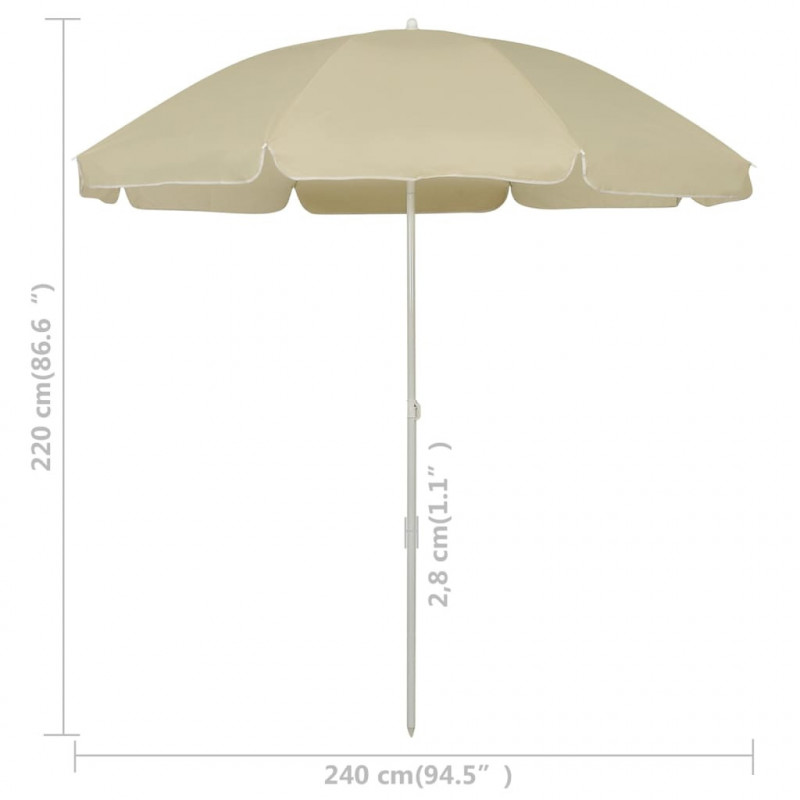 Parasol plażowy, piaskowy żółty, 240 cm