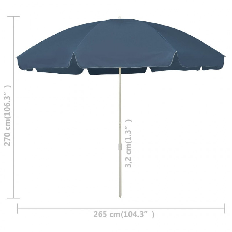 Parasol plażowy, niebieski, 300 cm