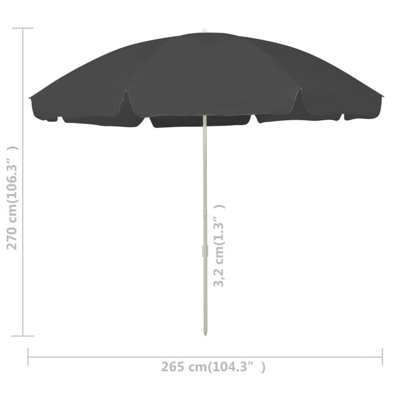 Parasol plażowy, antracytowy, 300 cm