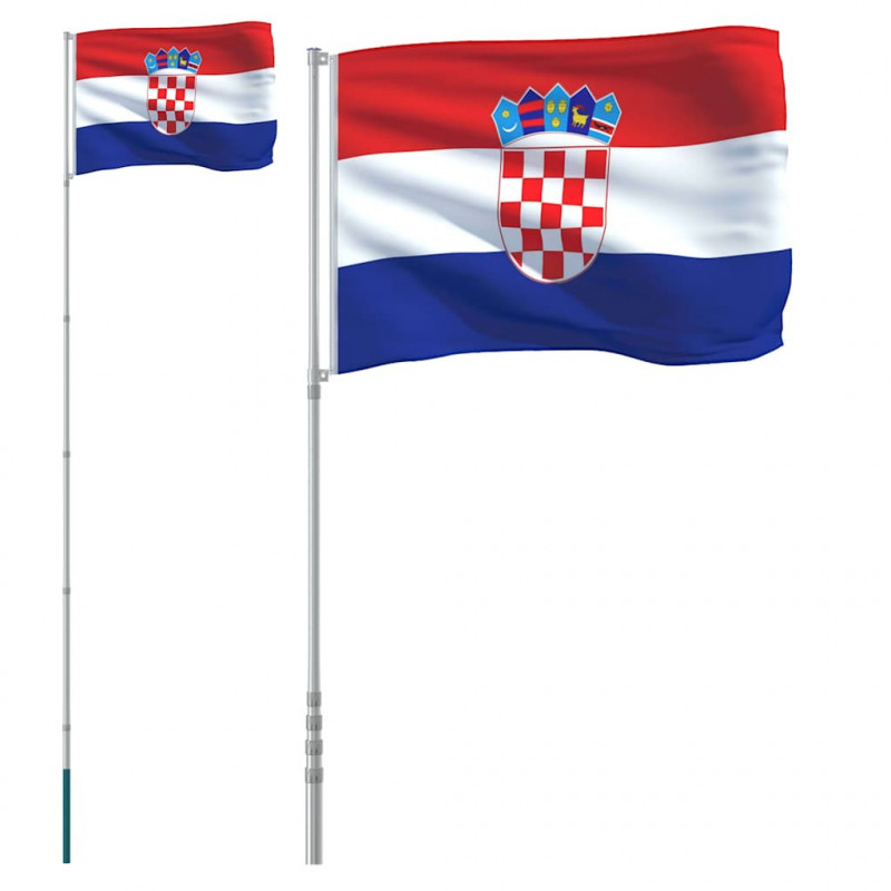 Flaga Chorwacji z masztem, 5,5 m, aluminium