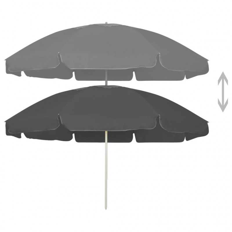 Parasol plażowy, antracytowy, 240 cm