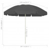 Parasol plażowy, antracytowy, 240 cm